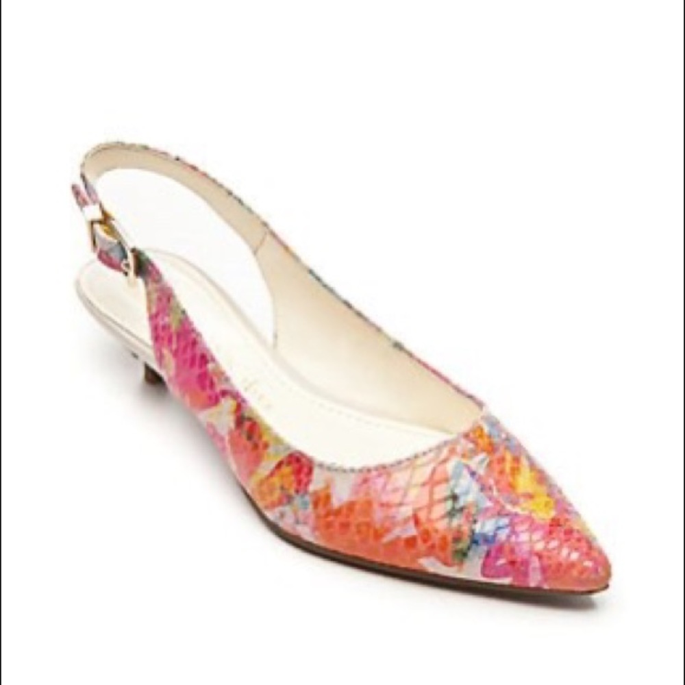 AnneKlein Expert Slingback Reptile KittenHeel Pump